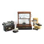 A group of vintage electrical equipment including four Griffin & George resistance boxes,