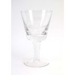 A Stuart Crystal goblet commemorating RMS Queen Elizabeth 1940-1968, No. 1144, h.