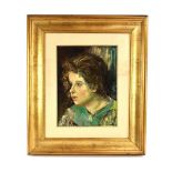 Vieli (20th Century Italian School), A head and shoulders portrait of a young lady,