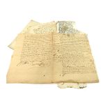 A collection of seven legal documents including an Indenture leasing land in the Manor of Tavistock