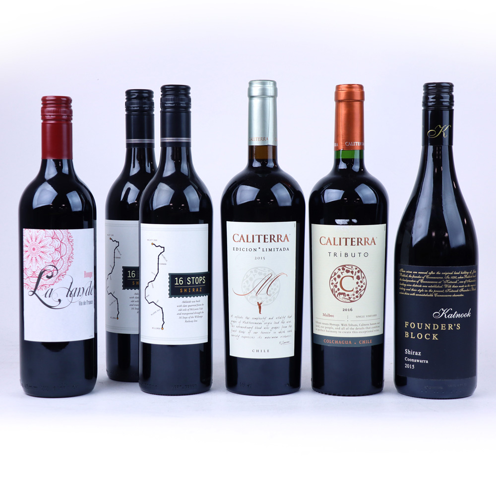 6 bottles, 1x Katnook Founder's Block Shiraz 2015 Coonawarra,