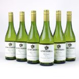 A box of 6 bottles of Echeverria Reserva Unwooded Chardonnay 2016 Curico Valley Chile
