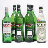 6 bottles, 4x Martini Extra Dry Vermouth 1 litre,