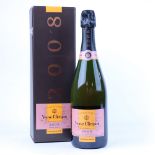 A boxed bottle of Veuve Clicquot Ponsardin Vintage 2008 Brut Rose Champagne