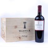 A wooden box of 5 bottles of Warwick Estate Trilogy 2014 Stellenbosch SA