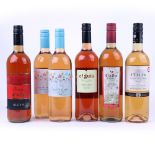 6 bottles Rose, 1x El Guia Rossado 2014 Spain, 1x il Castero Blush Italy,