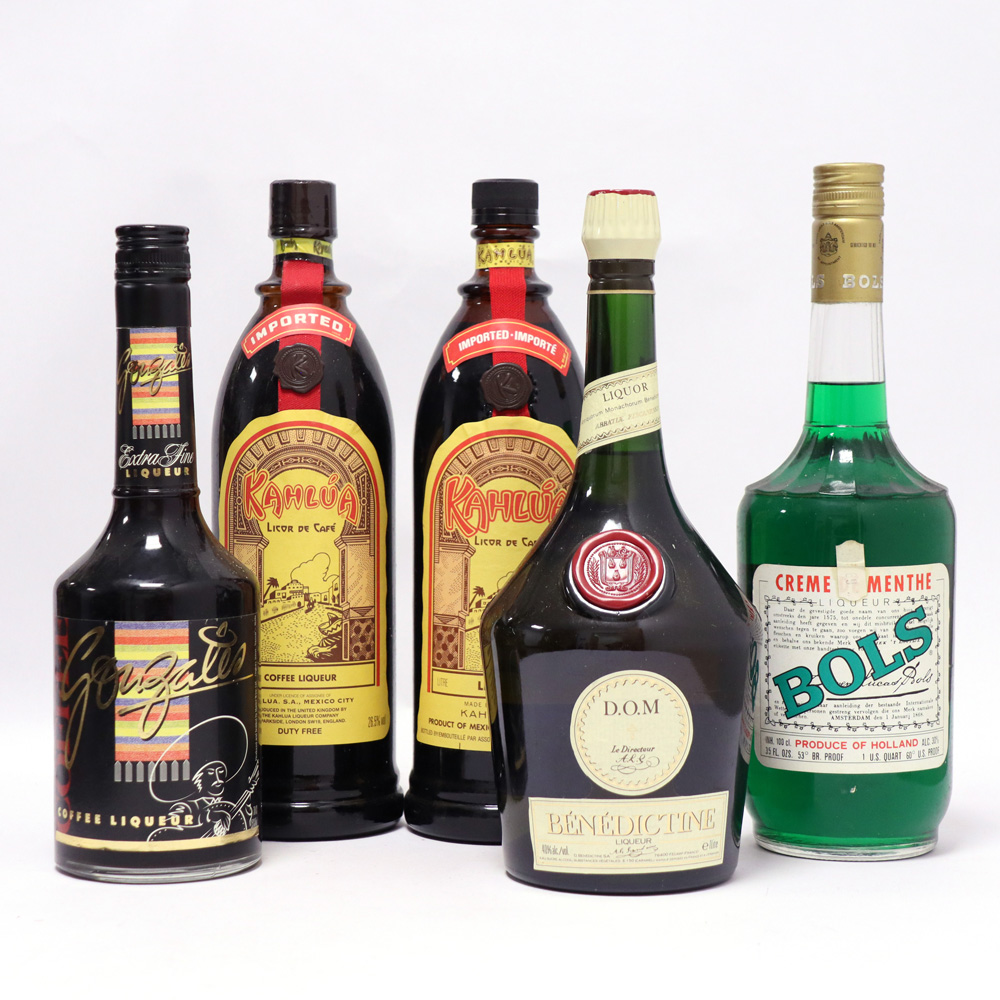 5 bottles, 2x Kahlua Coffee Liqueur 26.