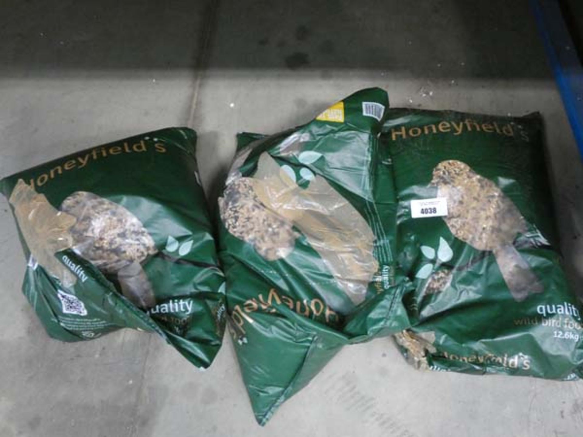 3 bags of Honeyfields bird food