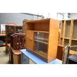 Early 20th Century oak veneered cabinet with glass sliding doors