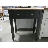 Blue painted dressing table / sidetable with 2 drawers (41)