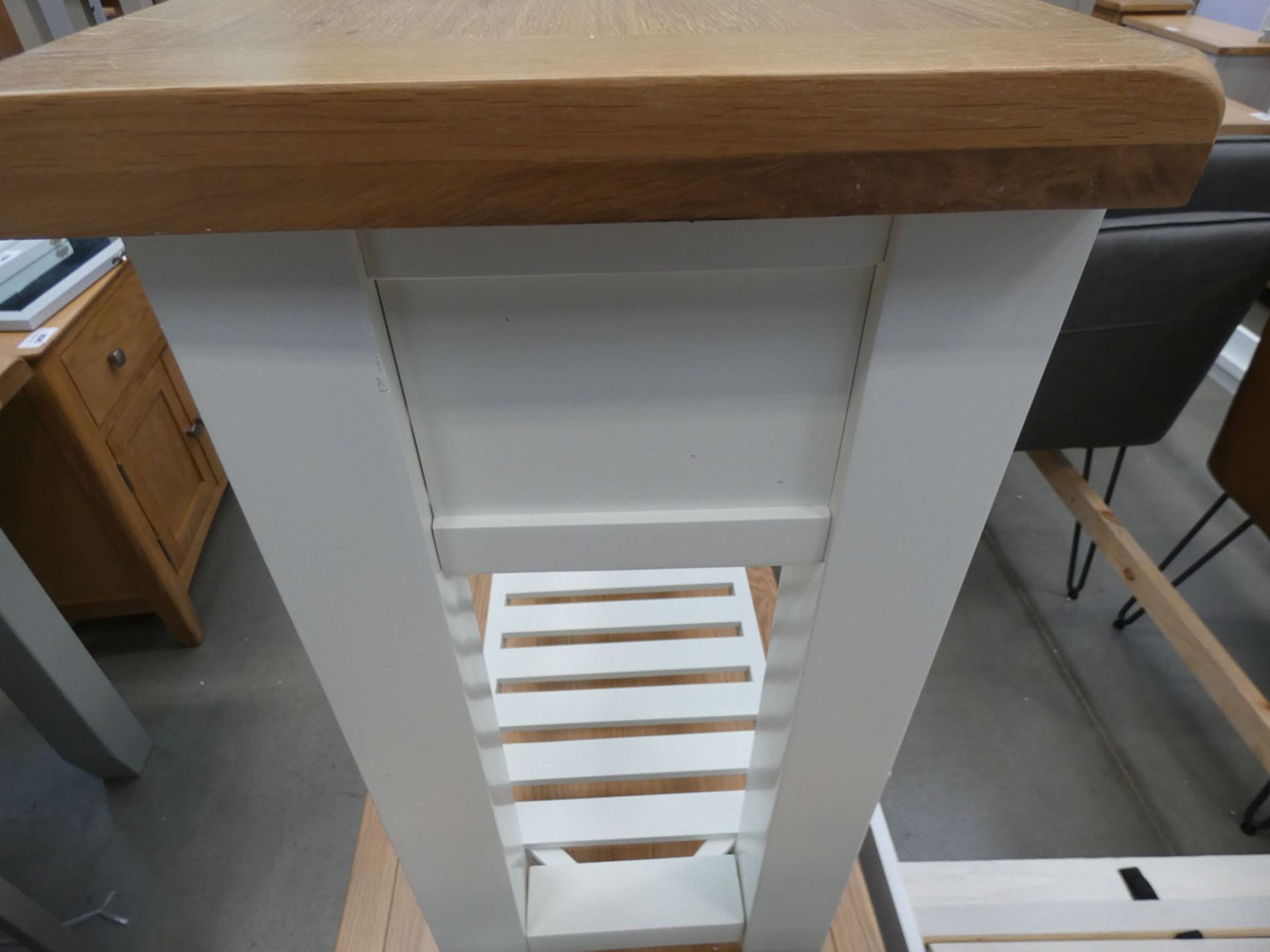 White painted oak hall table with single drawer and shelf under (17) - Image 4 of 5