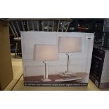 Pair of boxed Bridgeport Design table lamps (AF)