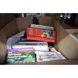 3 boxes containing various books, records, DVD's and other items