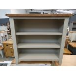 Grey painted oak medium open front bookcase