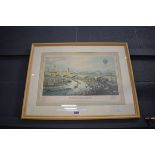 Framed and glazed print, 'The Opening of New London Bridge'