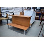 Pair of 1970s teak shelves on modern aluminium feet