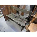 Old cast iron and wooden tram seat