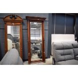 Continental walnut framed pier mirror