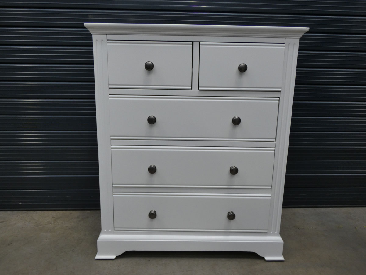 White chest of 2 over 3 drawers (26)