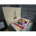 1990 Pirelli calendar, a quantity of loose advertising posters and 2 folios of Enid Blyton