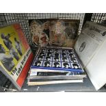 A cage containing a quantity of vinyl records