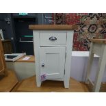 White painted oak cupboard with single drawer and single door (7)