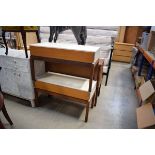 Pair of 1970s teak and melamine single drawer side tables