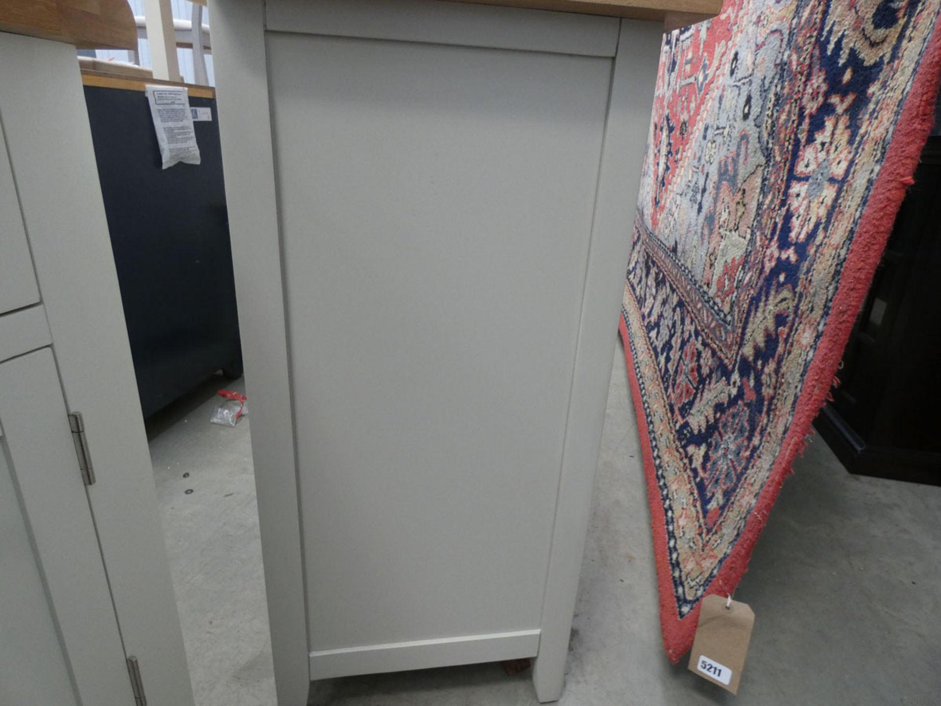 Large grey painted oak sideboard with wine rack, 2 drawers and 2 cupboards under (49) - Image 5 of 6