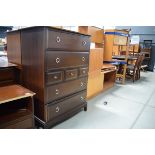 Pair of Stag mahogany chests of drawers, each with 4 long and 3 short drawers