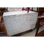 5206 Blue and white stipple painted sideboard