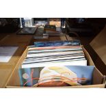 Box of records including Frank Sinatra, Charlie Rich, Barry Manilow, Neil Diamond and others