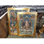 2 South Asian prints of seated deities