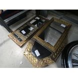 4 brass framed mirrors