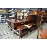 Stag dressing table, pair of bedside cabinets and matching dressing table stool