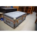 Tin mounted cabin trunk with studded decoration