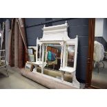 White painted Edwardian over mantle mirror