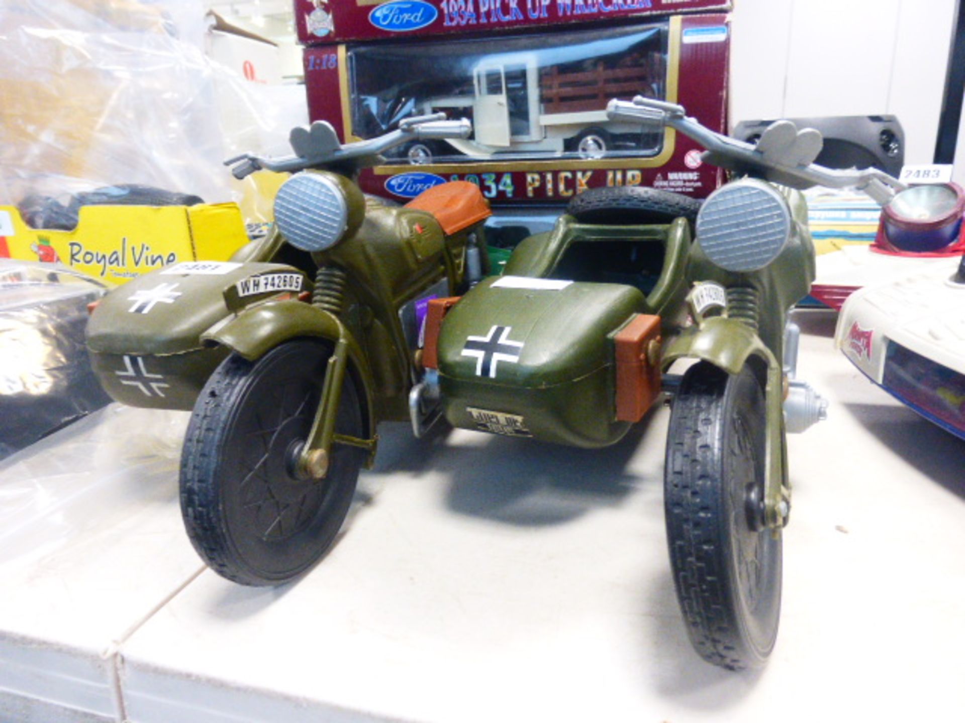 Cherilea action man style German military motorcycle and sidecar and another - Image 2 of 2