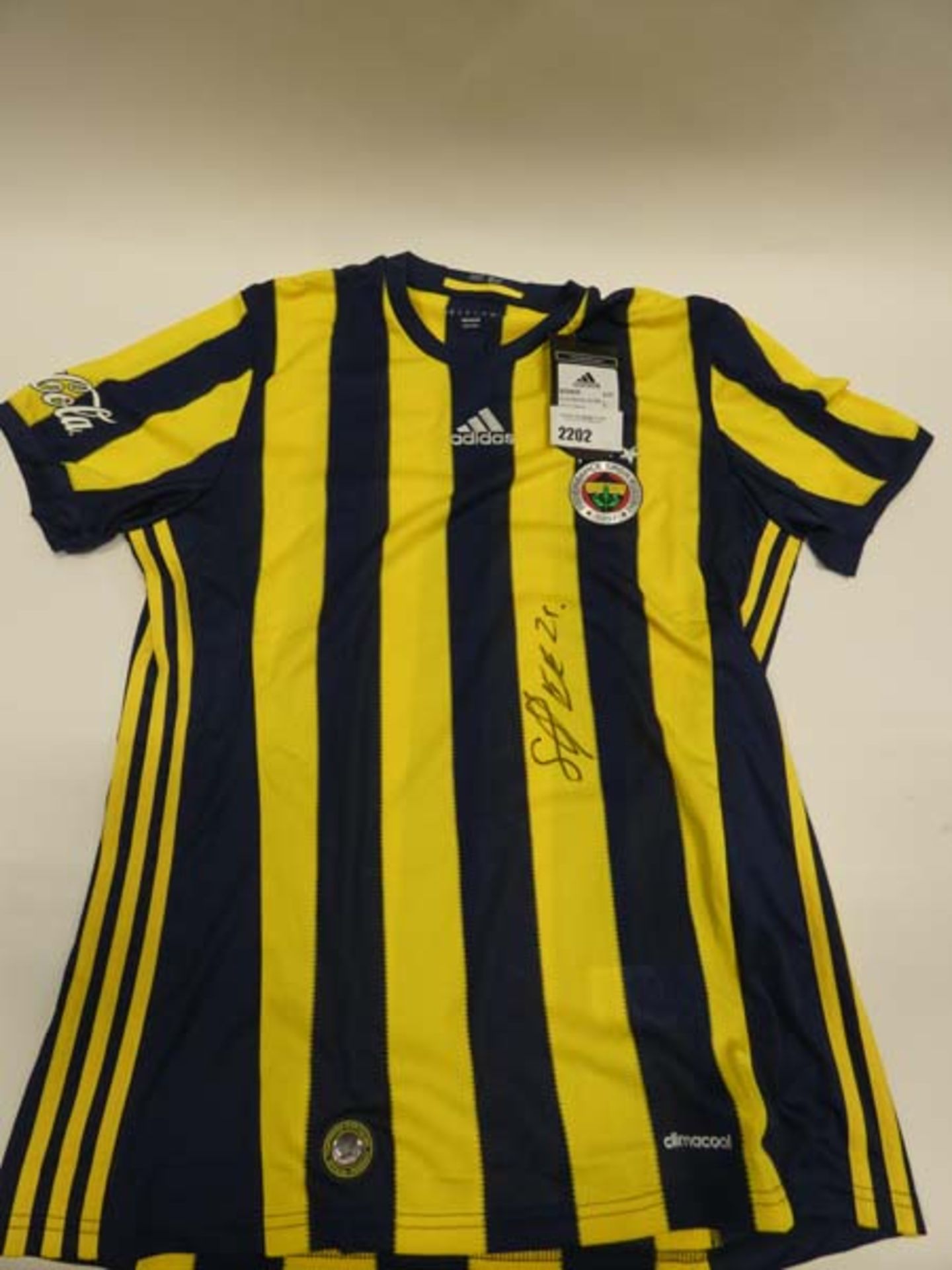 Fenerbahçe S.K. Adidas football shirt (L) bearing signature (UNVERIFIED)