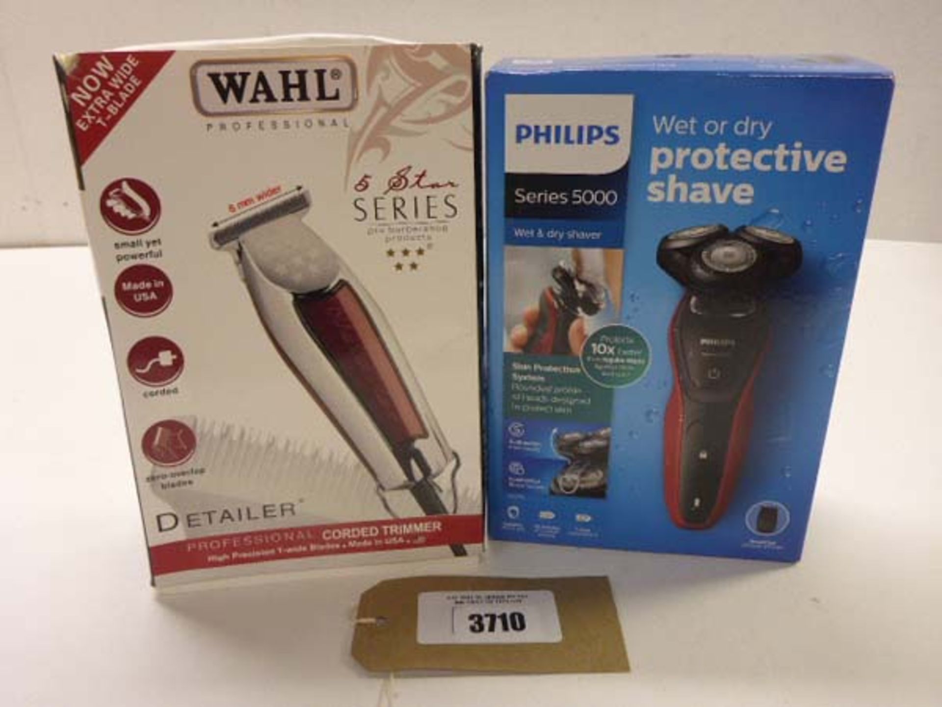 Walh 5 Star Series corded detailer trimmer and Philips Series 5000 wet & dry shaver