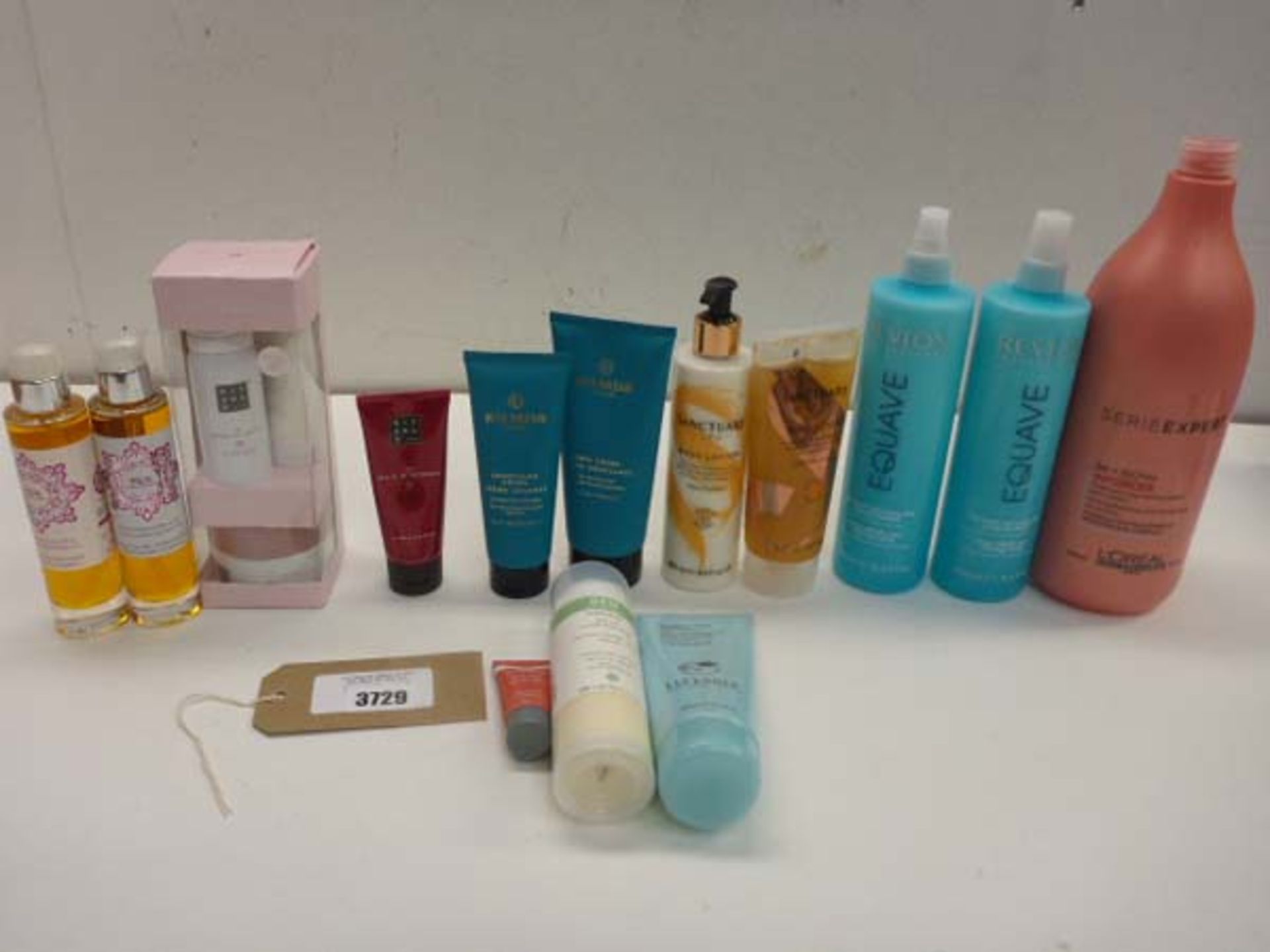 Selection of beauty products comprising L'Oreal, REN, Liz Earle, Rituals, Sanctuary & Rita Hazan