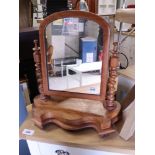 (1) Wooden free standing dressing table mirror with barley twist supports