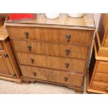 (2006) Wood effect chest of 4 drawers with glass surface