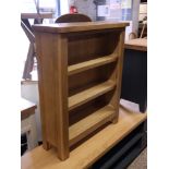 (14) Modern free standing 3 shelf oak open front bookcase