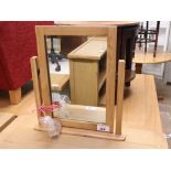 (11) Free standing oak dressing table mirror