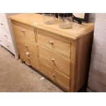 (2030) Modern light oak 6 drawer chest