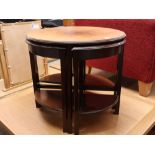 Wooden occasional table with 4 smaller nesting tables slung below