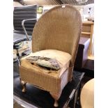 Lloyd Loom style gilt coloured bedroom chair