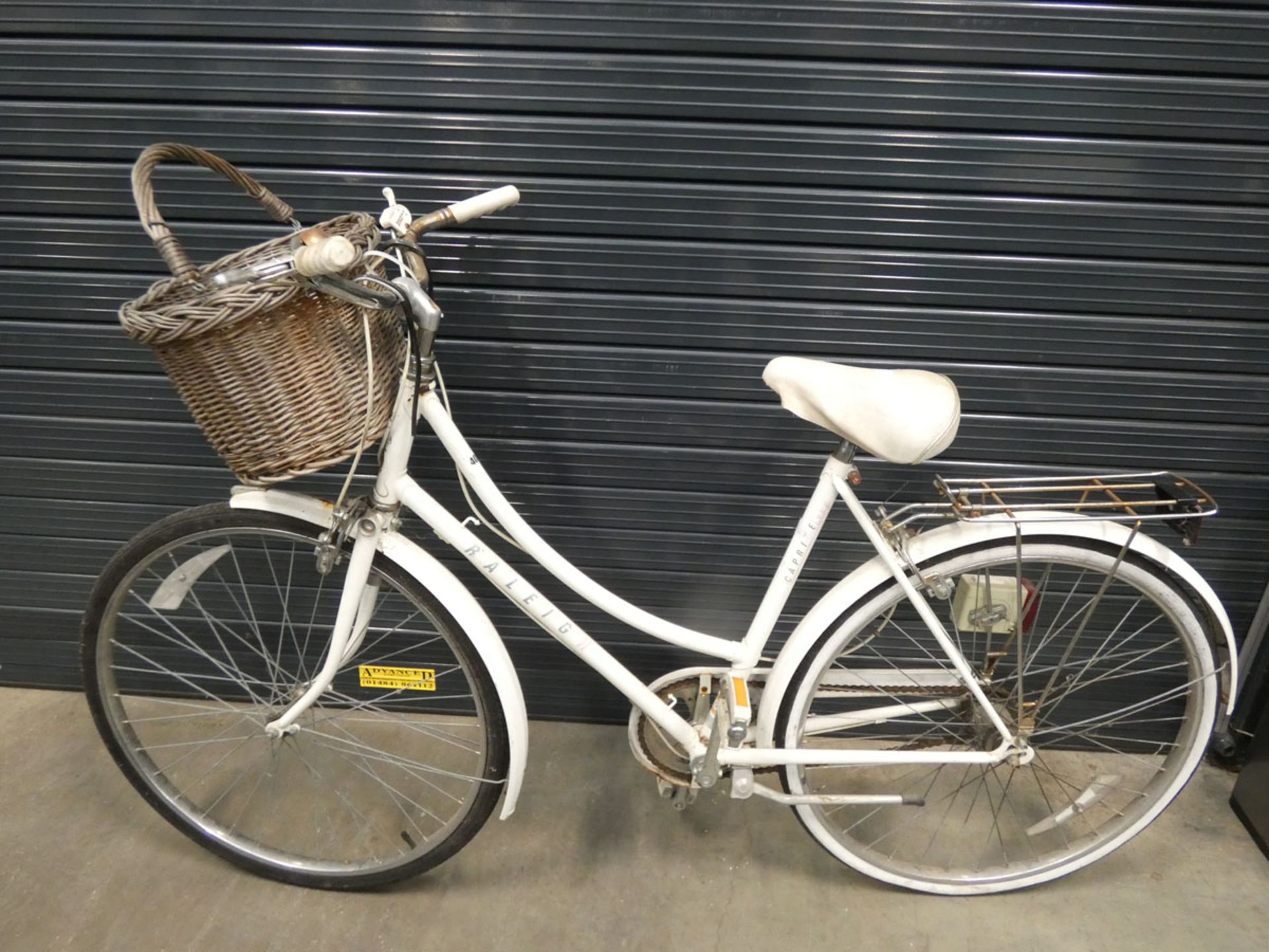 Raleigh Caprice white ladies bike with basket