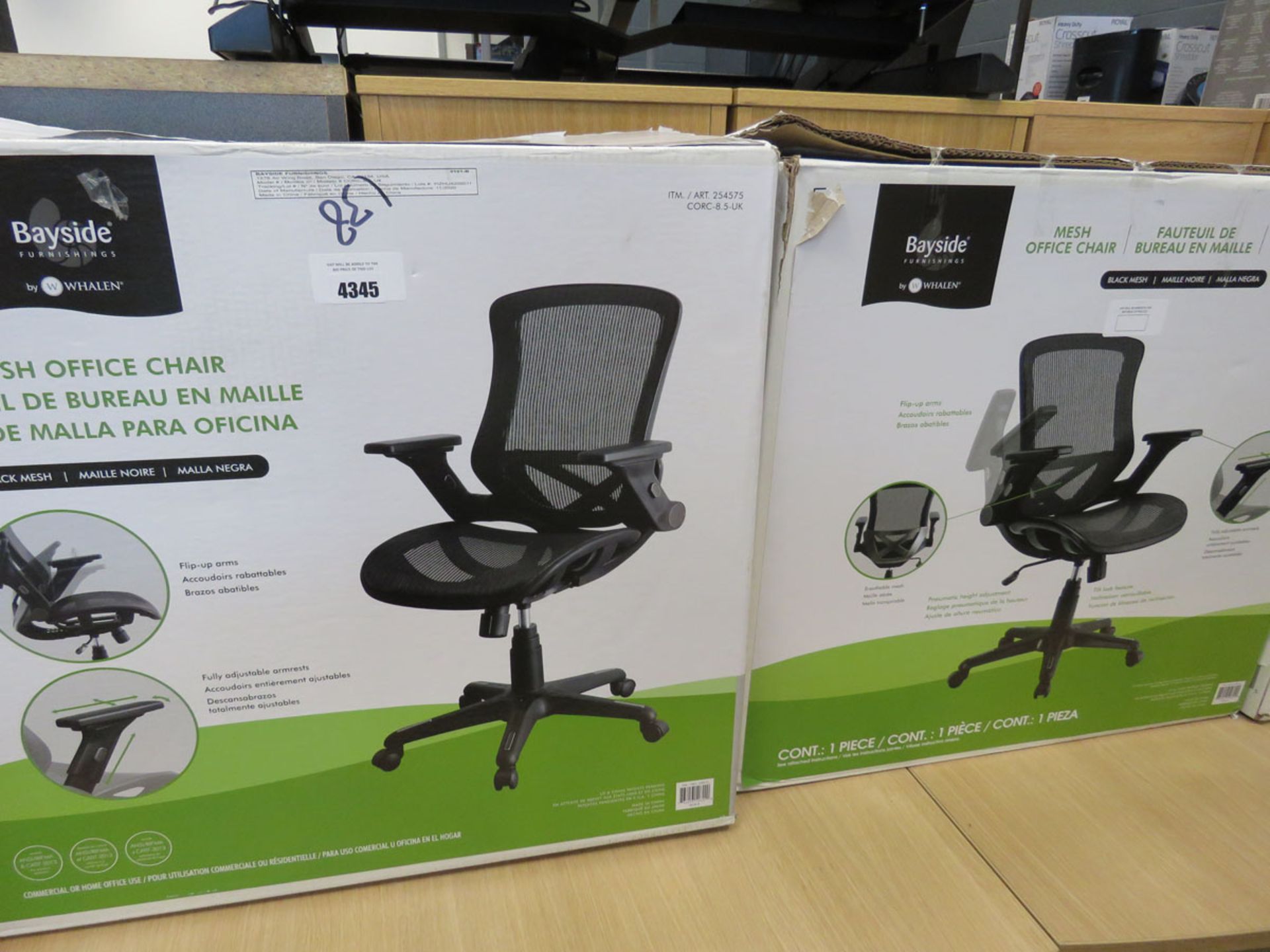 2 mesh boxed chairs (parts only)