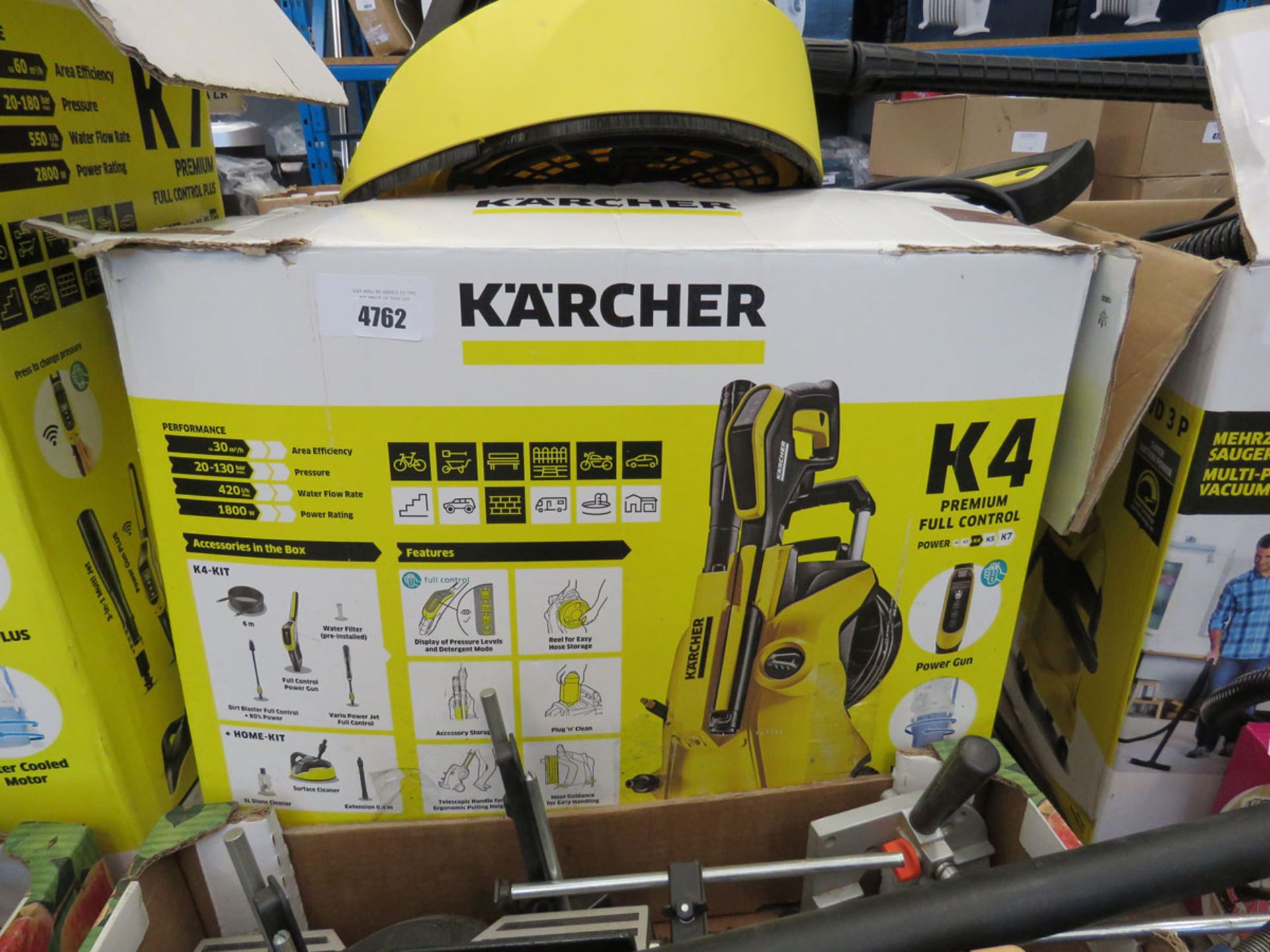 Karcher K4 Premium full control electric pressure washer, with patio cleaning head